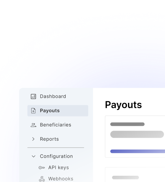 Global payouts dashboard showing real-time fund delivery